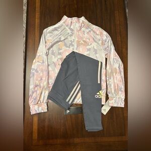 Adidas Pastel Camo Jacket‎ and Gray Leggings